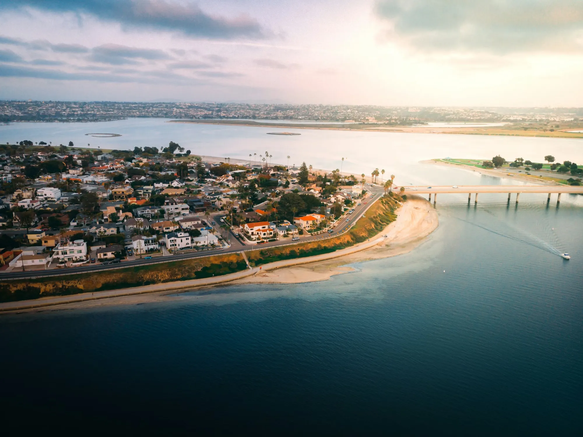 San Diego coastal neighborhood aerial view